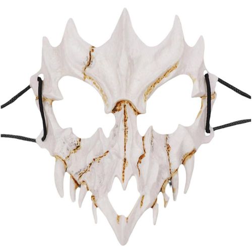 Masque Réaliste Japonais Pour Adultes, Couverture Faciale Effrayante Pour Halloween, Costume De Guerrier D'halloween, Demi-Tête D'horreur, Accessoire De Cosplay