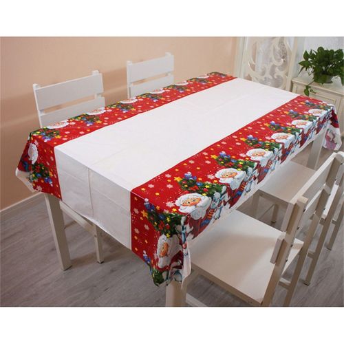 Nappe De Table De Noël Imprimée, 108x180cm, Pour Fête, Nouvel An, Père Noël, Décoration De Salle À Manger