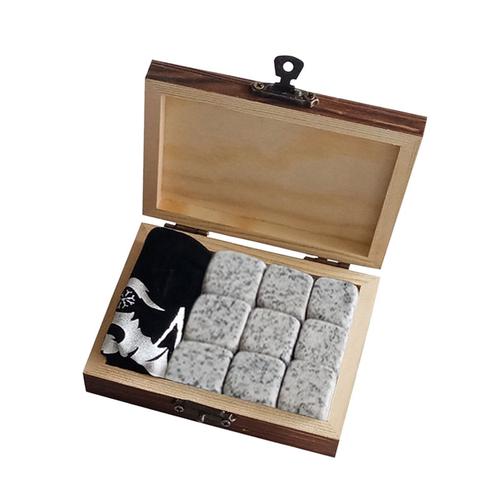 Ensemble De Pierres À Whisky Réutilisables Avec 9 Pierres De Refroidissement En Granit, Cubes De Glace Avec Bouchon À Pince, Meilleur Cadeau Pour Boire, Nouveau