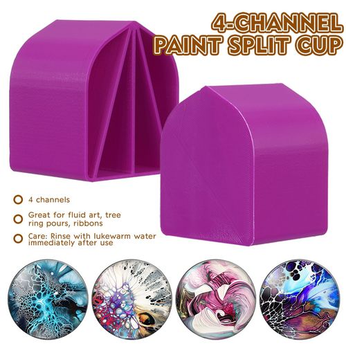 Gobelet À Peinture En Acrylique 8oz, 4 Canaux, Fendu, Fournitures D'art, Outils De Dessin À L'huile, Boîte De Distribution De Couleur De Peinture