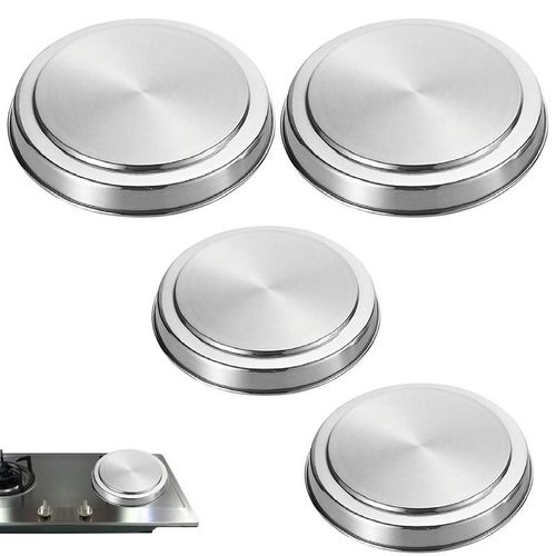 Couverture De Brûleur De Cuisinière Électrique, Poêle Rond En Acier Inoxydable, 4 Pièces