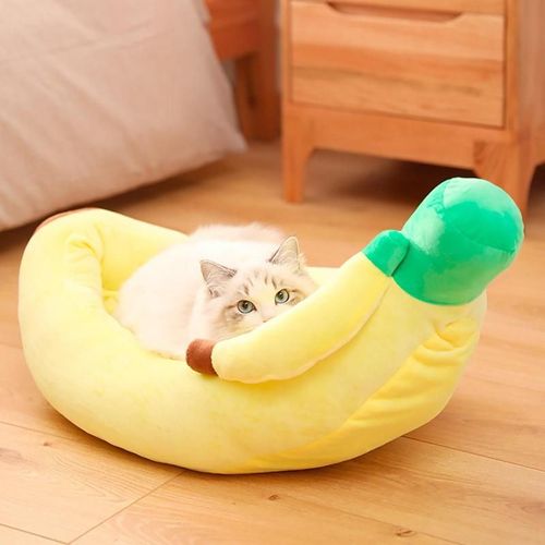 Lit En Forme De Banane Pour Animaux De Compagnie, Couchage Pour Chien, Mignon, Banane, Confortable, Fournitures Pour Chats Et Chatons