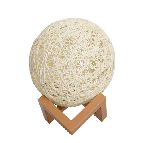 Lampe De Table En Bois À Projection Usb, Style Nordique, Forme Boule Ronde, Lune, Romantique, Intelligente, Pour Chambre À Coucher, Salon, Décoration De La Maison