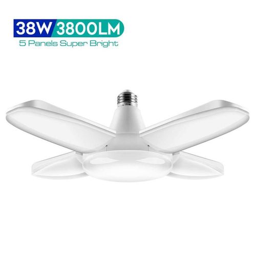 Lampe De Garage Led E27, 38w, Ventilateur Pliable, Fixation, Installation Facile, Atelier, Éclairage Industriel Pour La Maison Et Le Garage