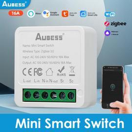 Aubess 16a Wifi Smart Switch 2 voies Contrôle Mini Disjoncteur