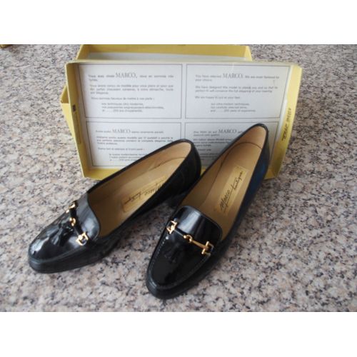 Mocassin Verni Noir Taille 37 Et Demi