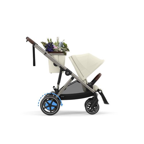 Poussette E-Gazelle S Seashell Beige Châssis Taupe - Cybex Gold