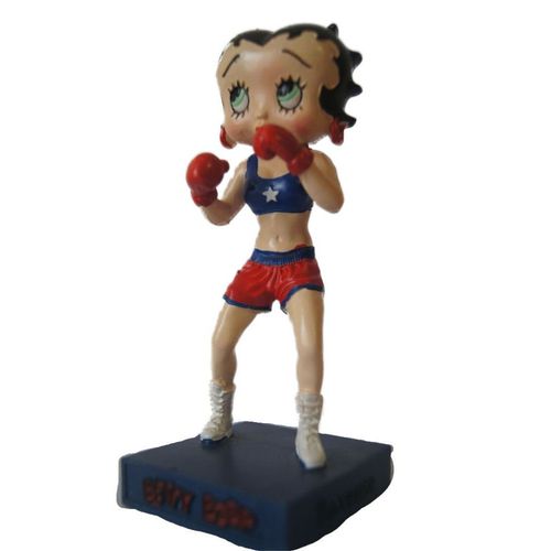 Figurine Betty Boop De Collection Boxeuse En Short Rouge Statuette De 15x6cm