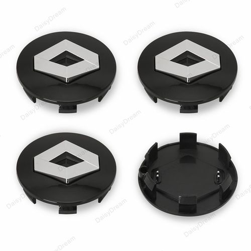Centre Roue 4×57mm Cache Moyeux Pour Renault Badge Logo Noir
