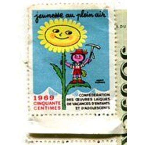 Autocollants - Vignettes - " Jeunesse Au Plein Air " - 1969