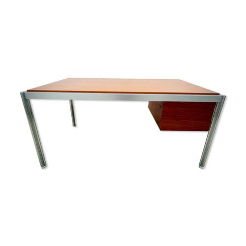 Bureau De George Ciancimino En Bois Exotique Et Alu Pour Mobilier International Marron