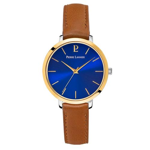 Pierre Lannier Chouquette Montre Femme Acier Bicolore Cuir Marron 034n764