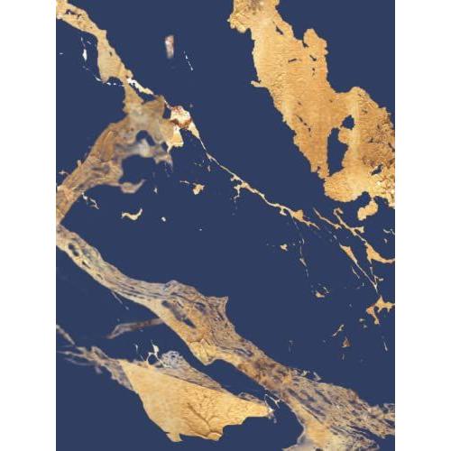 Luxury Hardcover Notebook For Women Gold Marble: Art Deco Notebook Wide-Lined 8.25 X 11 Inches