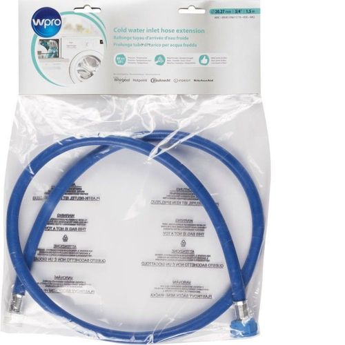 WPRO IEF150 Rallonge pour Tuyau d'arrivée d'eau Droit-droit - Rallonge Mâle/Femelle - 1,5m - pour Lave linge / Lave vaisselle