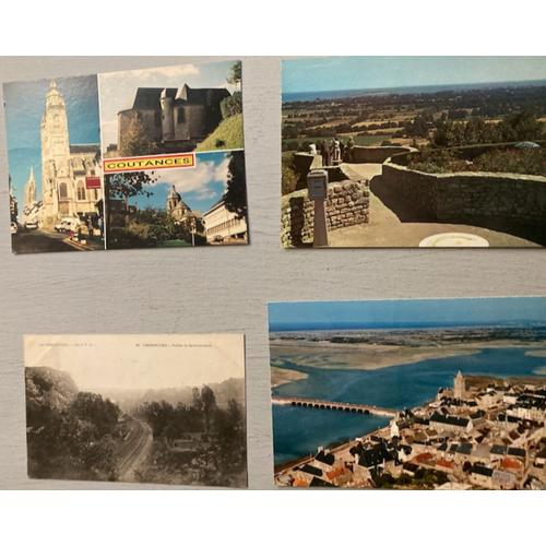 9  Cartes Postales De La Manche (Coutances-La Pernelle-Portbail-Cherbourg-Barfleur-Avranches-Carolles-La Hague) : 1 N&b, 1906, Affranchie -8 Couleurs