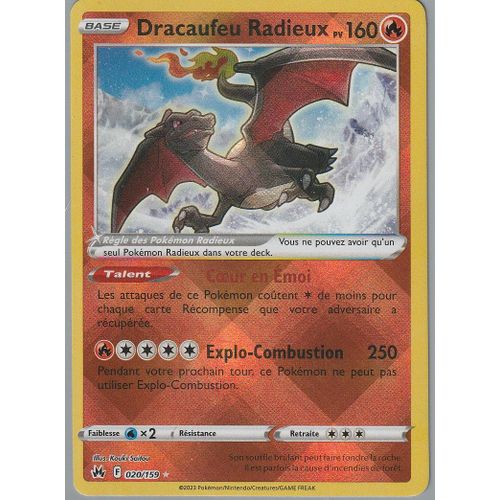 Carte Pokemon - Dracaufeu Radieux - 020/159 - Ultra-Rare - Eb12,5 Zenith Supreme -