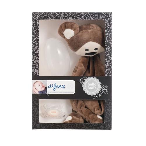 Difrax - Set Cadeau Peluche Singe, Tétine, Stérilisateur