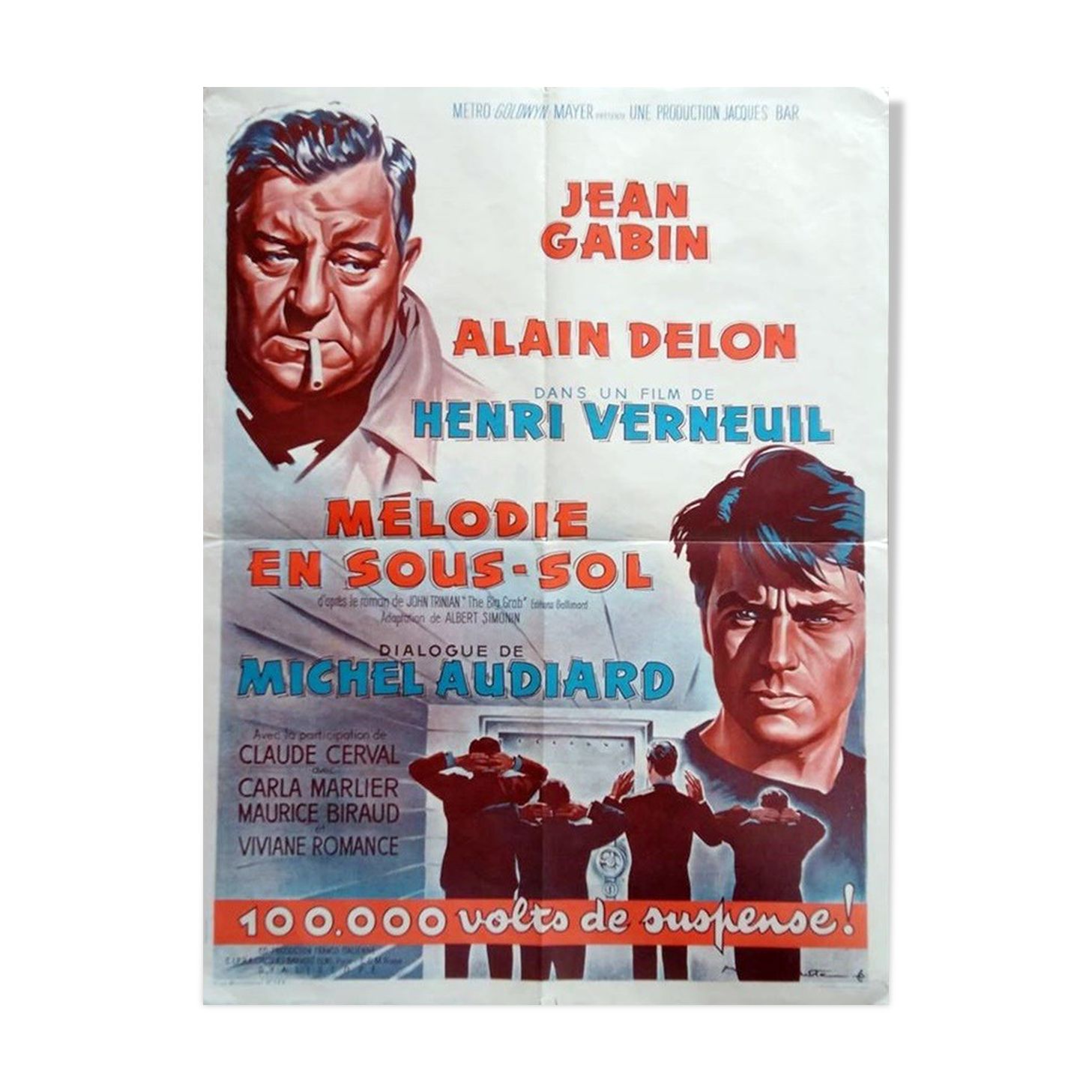 Affiche Mlodie en sous sol Henri Verneuil Jean Gabin Alain Delon Roger Soubi multicolore