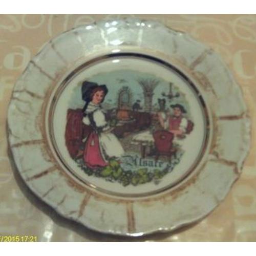 Vintage - Assiette Décorative - " Alsace " - En Porcelaine De Bavière