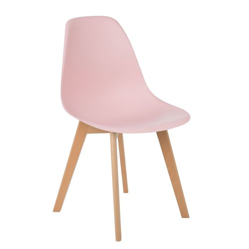 Lot De 4 Chaises De Salle À Manger Scand Nordic Rose Barbe À Papa
