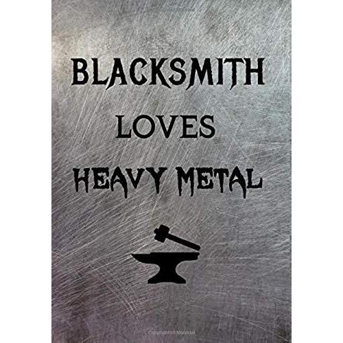 Blacksmith Loves Heavy Metal: Forge, Anvil, Hammer And Tools - Graph Paper (5 X 5) Journal / Notebook - Metal Design Cover
