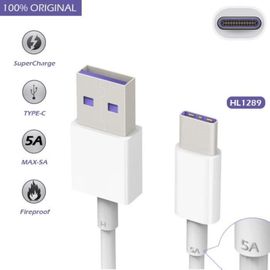 Original Câble USB 5A de Type C pour recharge rapide 40W, cordon de chargeur pour téléphone Origine Pour Huawei P40 Pro Mate 30 P30 Pro Supercharge en USB-C 