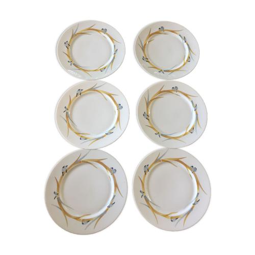 6 Assiettes Plates Porcelaine De Limoges Jean Louis Coquet Blanc