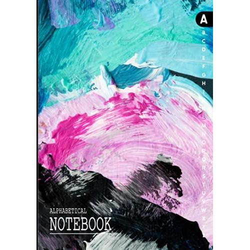 Alphabetical Notebook: Lined-Journal Organizer Medium Size With Alphabetical Tabs Printed (5.85" X 8.30") | Oil Painting Design