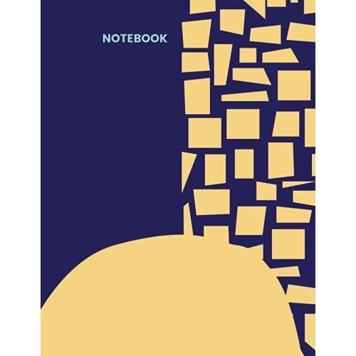 Notebook: Crazy Paving Pattern College Ruled Multipurpose Notepad With Left Side Margin - 120 Pages - Large (8.5 X 11 Inches) Paperback - Deep Blue