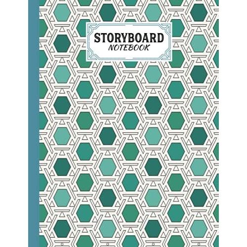 Storyboard Notebook: Cinema Notebooks For Cinema Artists / Notebook Sketchbook Template Panel Pages For Storytelling | Layouts: 120 Pages With Size 8.5" X 11" | Hexagons Cover By Jason A Pierce