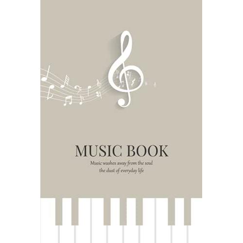 Music Notebook: Gray Cover - Size ( 6 X 9 Inches) 100 Pages, College Ruled | Notebook Journal | Writing & Office Paper, Perfect For College: Treble Clef Notes