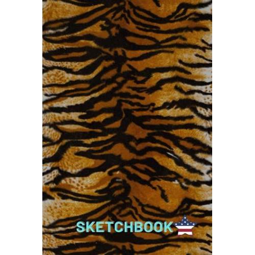 Animal Print Sketch Book: Animal Print Drawing Book, Blank Drawing Paper, American Flag, 120 High Quality Sketch Pages