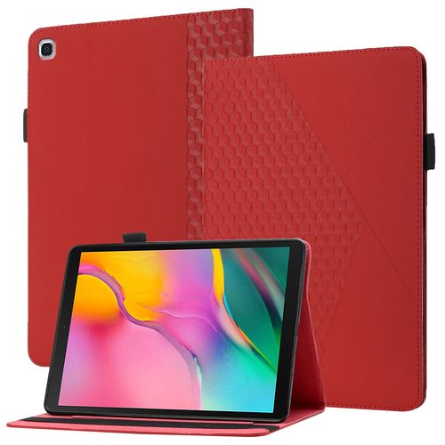 Coque Compatible Avec Samsung Tab A 10.1(2019) Sm-T510,Étui En Cuir For Tablette À Rabat For Samsung Tab A 10.1(2019) Sm-T510,Avec Support Et Carte De Slot,Rouge