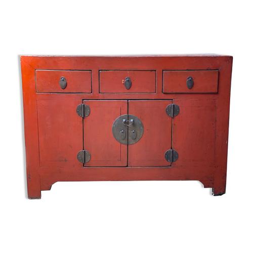 Commode Chine Fin 19eme Rouge