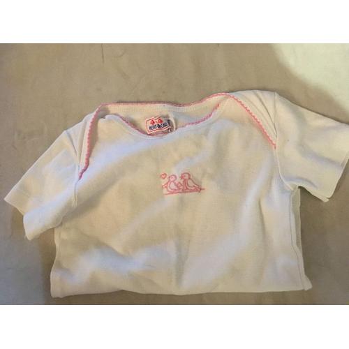 Tricot De Corps Blanc Manches Courtes Petit Bâteau (Ocaz)+ Slip 2 Ans Hello Kitty Neuve