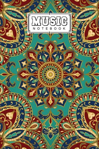 Music Notebook: Music Writing Notebook | Blank Sheet Music Notebook, 120 Pages, Size 6" X 9" | Mandalas By Diethelm Reich