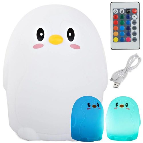 Snoezelen - Lampe Veilleuse Pingouin 16 Couleurs Avec Télécommande - Dès La Naissance