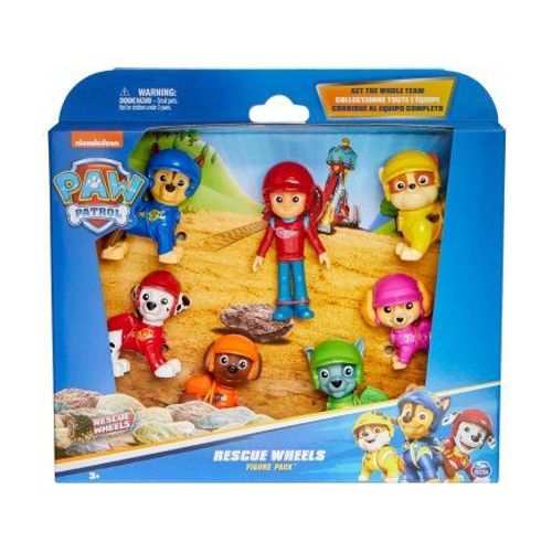 Coffret 7 Figurines Wheels Pat Patrouille Ryder Chiot Marcus Chase Ruben Stella Zuma Rocky - Set Chien Et 1 Carte