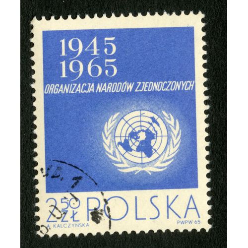 Timbre Oblitéré Polska ,1945-1965 Organizacja Narodow Zjednoczonych,1965,Kalczynska,2,50 Zl