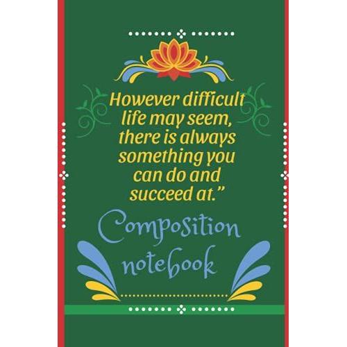 Notebook: Composition Notebook Colorful Blank Traditional Design