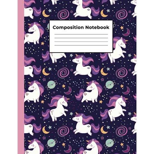 Primary Composition Notebook: Primary Story Journal With Picture Space And Dotted Midline - Learn To Draw And Write Primary Journal Grades K-2, Unicorn Exercise Book