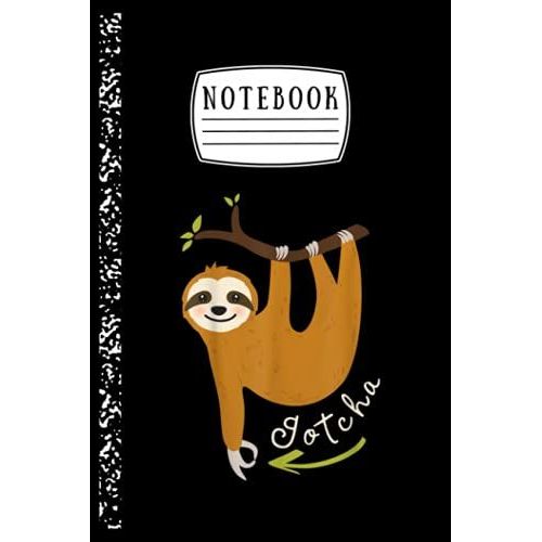 Notebook: Finger Circle Game Cute Sloth Funny Made You Look Prank Notebook Ruled Lined Notebook Pages For Writing