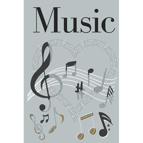 Music Journal/ Notebook/ Diary Grey Back White Treble ( 6x9 120 Pages Blank Sheet Music): Music / Songwriter Notebook / Journal / Diary