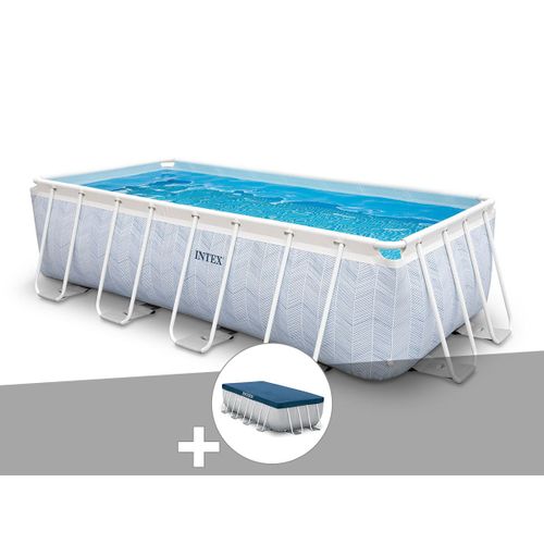 Kit piscine tubulaire Intex Chevron rectangulaire 4,00 x 2,00 x 1,00 m + Bâche de protection