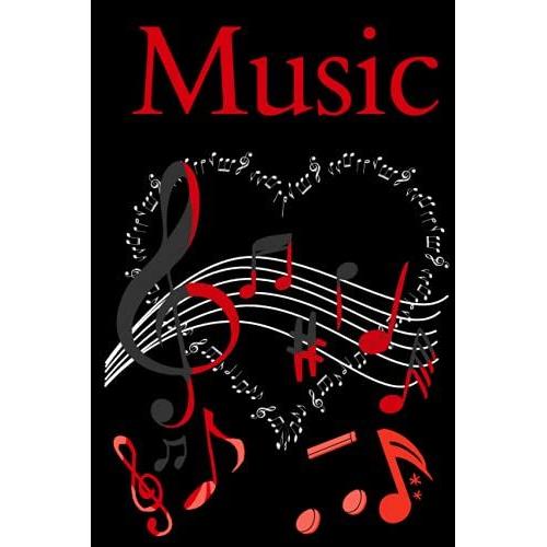Music Journal/ Notebook/ Diary Black Back White ( 6x9 120 Pages Blank Sheet Music): Music / Songwriter Notebook / Journal / Diary