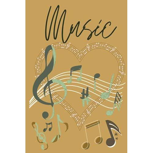 Music Journal/ Notebook/ Diary Gold Back White (6x9 120 Pages Blank Sheet Music): Music / Songwriter Notebook / Journal / Diary