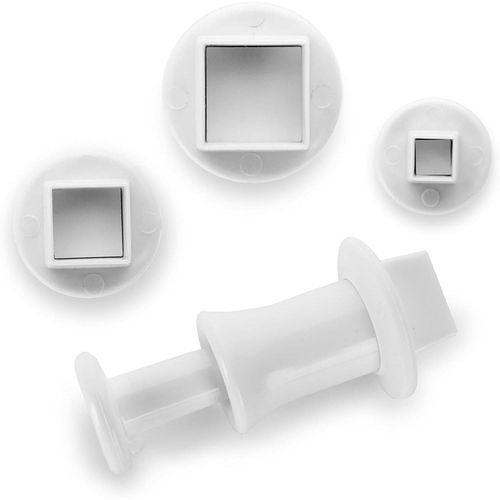 Ibili Lot De 3 Emporte-Pi¿Ces Avec Poussoir Carr¿ 0,6 Cm + 1 Cm + 1,5 Cm