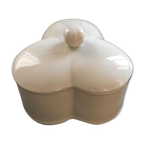 Boite trfle porcelaine blanche blanc