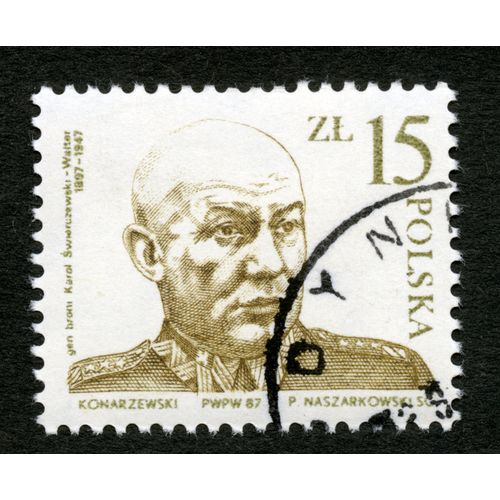 Timbre Oblitéré Polska,General Broni Karol Swierczewski-Walter 1897-1947,Konarzewski 1987,Zl 15