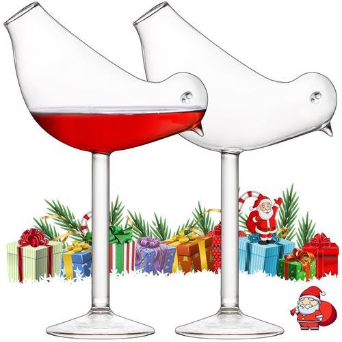 Lot De 2 Verres À Cocktail - 150 Ml - Design Créatif Oiseau Ensemble De Verres À Vin Pour Mariage De Fête